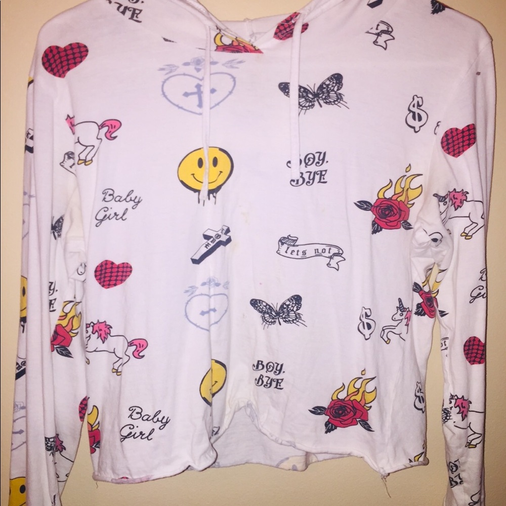 Crop top cartoon t-shirt